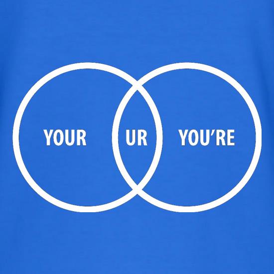 Your Ur You're t-shirts